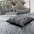 Sadyaska Hand Woven Charcoal Possession Pattern Sofa Garden Dupion 16x16… 1 Pcs Cushion Cover