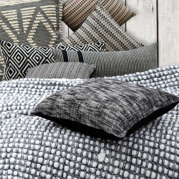 Sadyaska Hand Woven Charcoal Possession Pattern Sofa Garden Dupion 16x16… 1 Pcs Cushion Cover