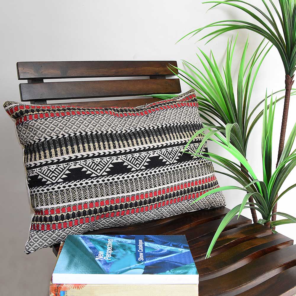 Sadyaska Designer Folk Geo Woven Sofa Chair Patio Decorative with Zipper Closer 13x20… 1 Pcs Cushion Cover