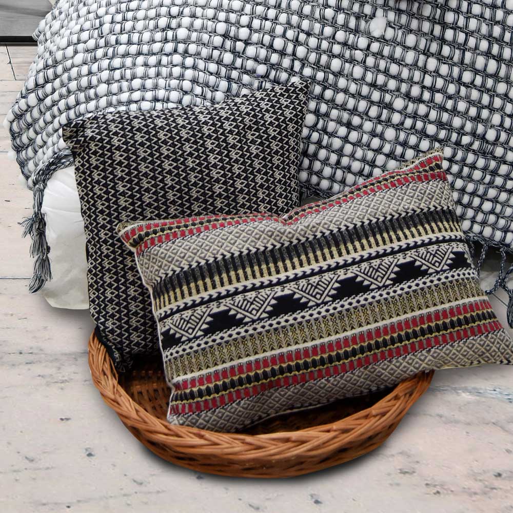 Sadyaska Designer Folk Geo Woven Sofa Chair Patio Decorative with Zipper Closer 13x20… 1 Pcs Cushion Cover