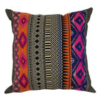 Sadyaska Powerloom Aztec Decorative Hand Woven 16" X 16" Home Decor Chair Bed Car Sofa Patio Office Multi Colored Cushion Case with Zipper Closer Set of 2… 1 Pcs Cushion Cover