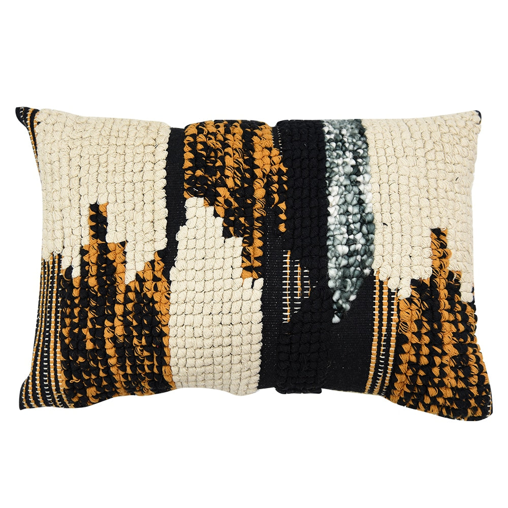 Sadyaska Decorative Hand Woven Loop Flat Weave for Car, Office Chair, Sofa (Size : 12"X18") 1 Pcs Cushion Cover