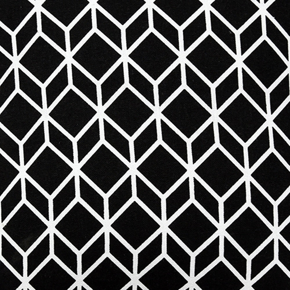 Sadyaska Black & White Parallel-Piped Cuboid (16"X16") Cube Geometric Pattern s… 1 Pcs Cushion Cover