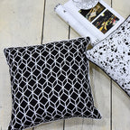 Sadyaska Black & White Parallel-Piped Cuboid (16"X16") Cube Geometric Pattern s… 1 Pcs Cushion Cover