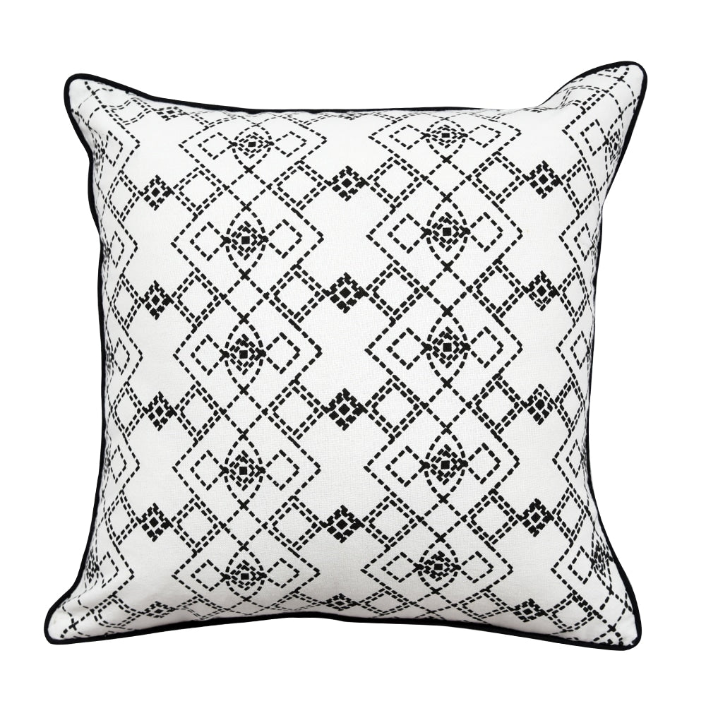 Sadyaska Black & White Luxurious Connectoline (16"X16") Dotted Geometric Print Pillow Case… 1 Pcs Cushion Cover