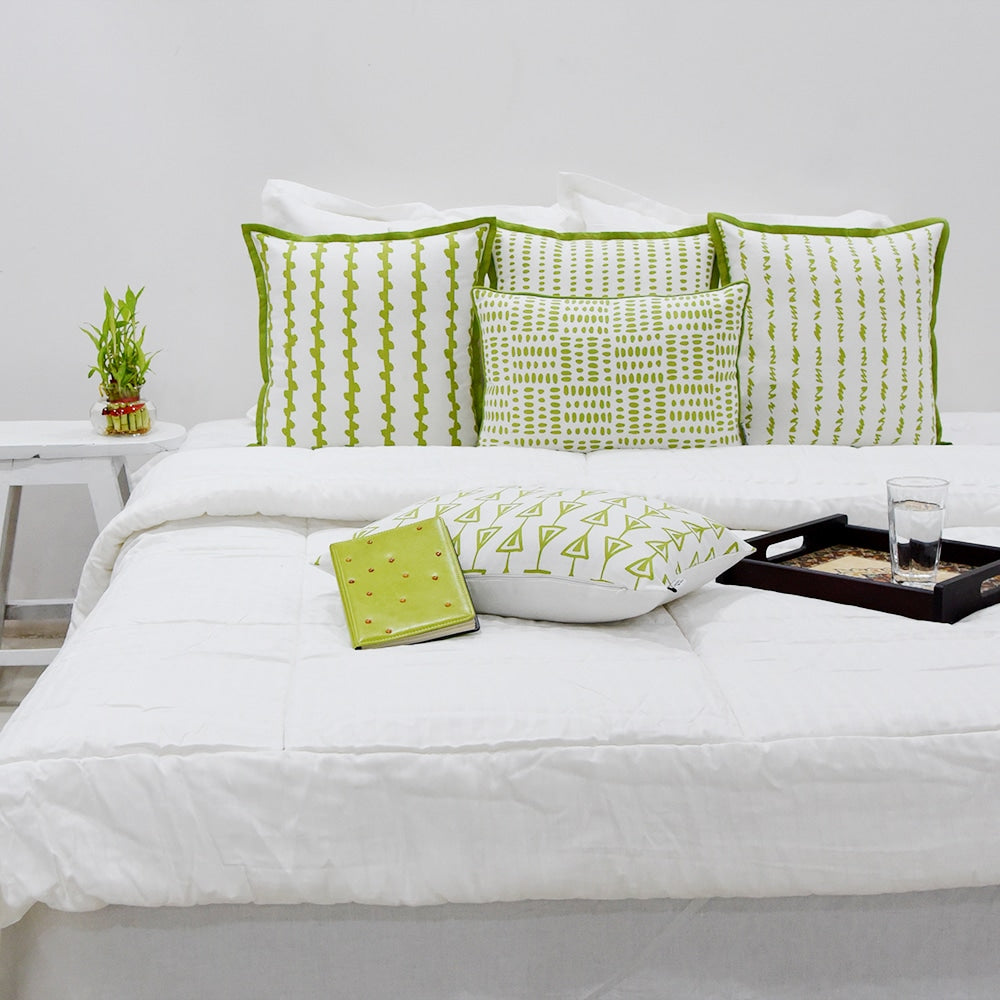 Sadyaska plash Dotted Lime Green 16"X16" Geometric Pattern Cotton Cushion Pillow Case… 1 Pcs Cushion Cover