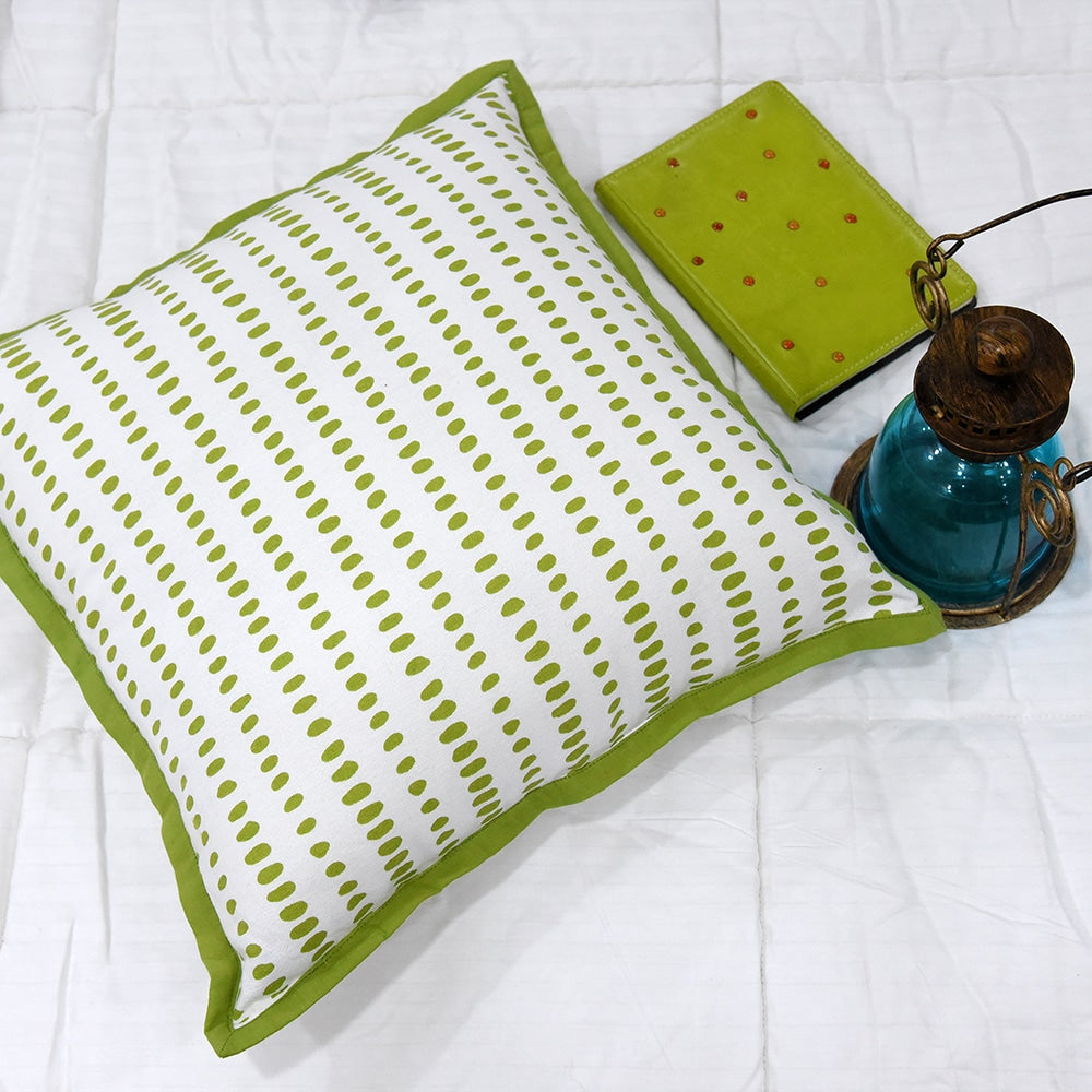 Sadyaska Splash Dotted Lime Green 16"X16" Geometric Pattern Cotton Cushion Pillow Case… 1 Pcs Cushion Cover