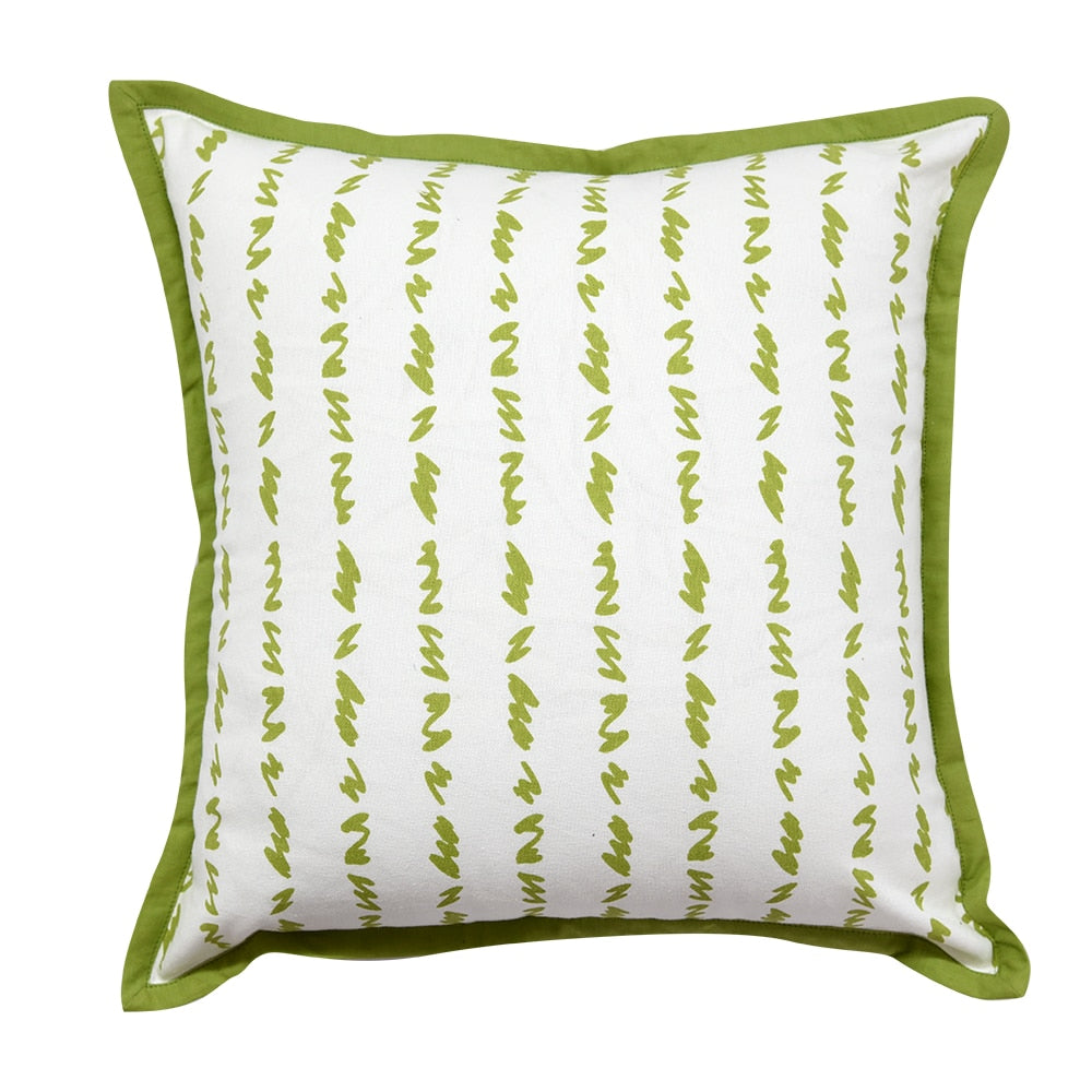 Sadyaska Twirled Line Green 1 Pcs Cushion Cover