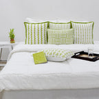 Sadyaska Twirled Line Green 16"X16" Casement Cotton Cushion Pillow Cases Use for Patio, Garden, Outdoor, Drawing Room… 1 Pcs Cushion Cover
