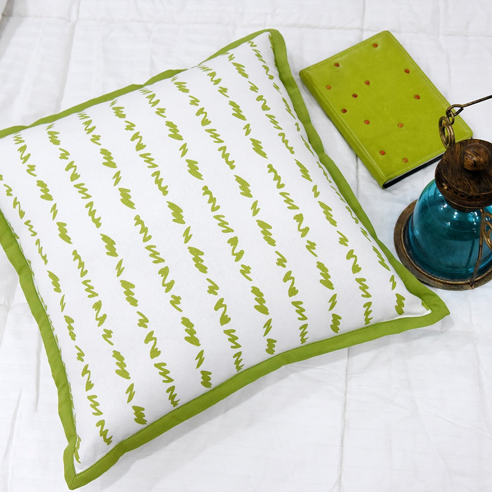 Sadyaska Twirled Line Green 1 Pcs Cushion Cover