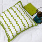 Sadyaska Channel Dotted 16"X16" Lime Green Cotton Cushion Case Use For Garden, Outdoor, Living Room, Office, Decorative Cushion Pillow Cover… 1 Pcs Cushion Cover