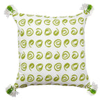 Sadyaska Home Décor Curling Spirals with Tassels Patio, Garden &amp; Outdoor Printed Geometric Pattern Cotton Pillow Cushion Case 16x16… 1 Pcs Cushion Cover