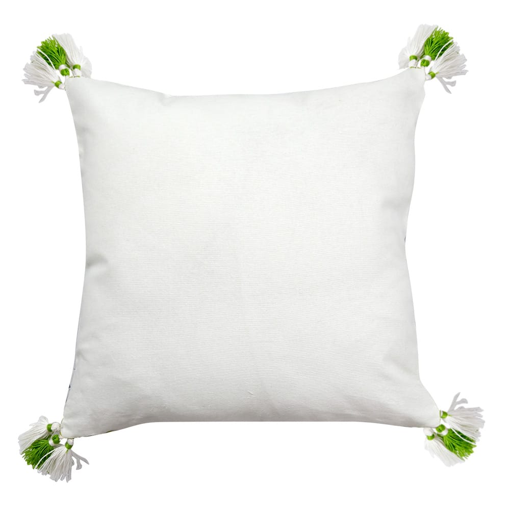 Sadyaska Home Décor Curling Spirals with Tassels Patio, Garden &amp; Outdoor Printed Geometric Pattern Cotton Pillow Cushion Case 16x16… 1 Pcs Cushion Cover