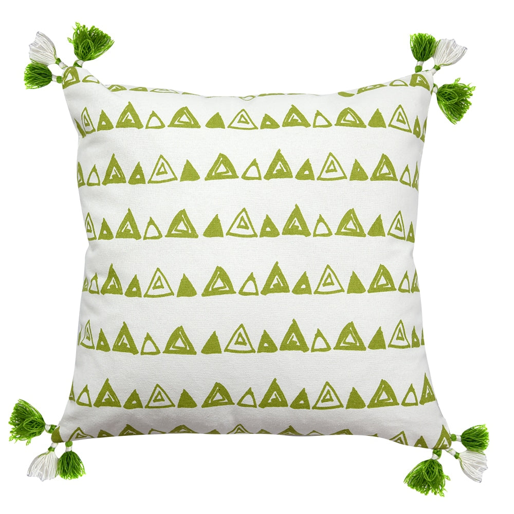 Sadyaska Home Decor Patio & Garden Green Cotton 16x16 Geometric Pattern with Tassels Printed … 1 Pcs Cushion Cover
