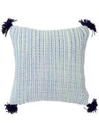 Sadyaska 100% Cotton Hand Woven Traditional s with Blue Tassels 16x16 1 Pcs Cushion Cover