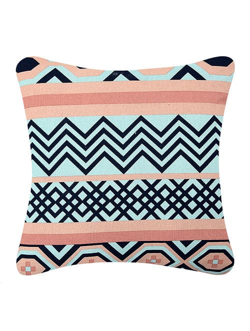 Sadyaska Multicolor Geometric Pattern Sofa Car Patio Printed Cushion Case with Tassels 16x16… 1 Pcs Cushion Cover