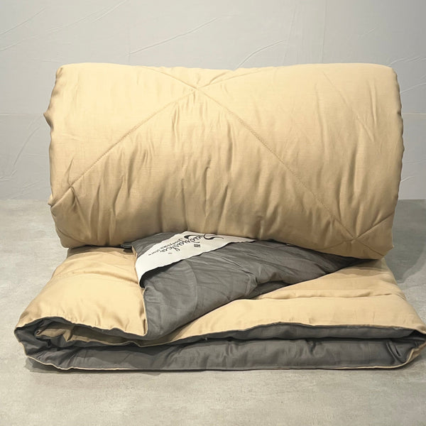 Sadyaska Sand and Dark Grey 1000TC Cotton Rich Reversible Downfill 1 Pcs Quilt