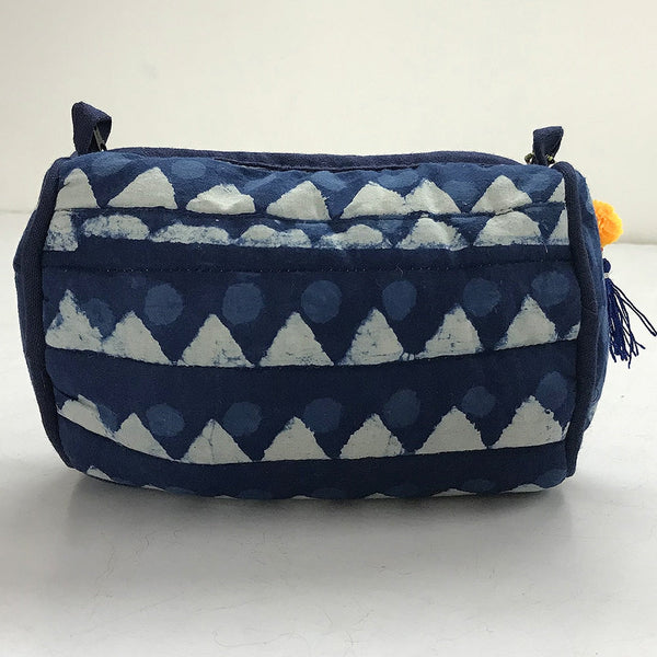 Sadyaska Indigo Printed Cotton Wedding Jewelry Pouch Cosmetic Make Up Case Handmade Multifunction Storage 1 Pcs Quilt