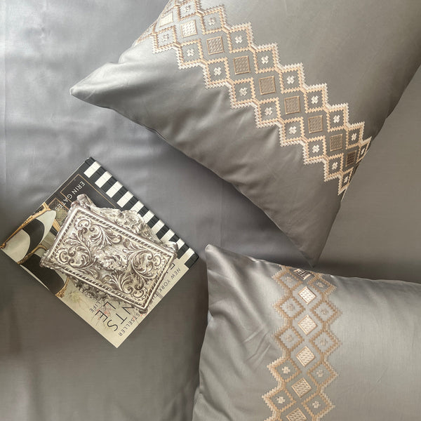 Sadyaska 1000TC Cotton Rich Diandra Dark Grey Syona Set 1 Pcs Bedsheet