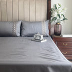 Sadyaska 1000TC Cotton Rich Diandra Dark Grey Syona Set 1 Pcs Bedsheet