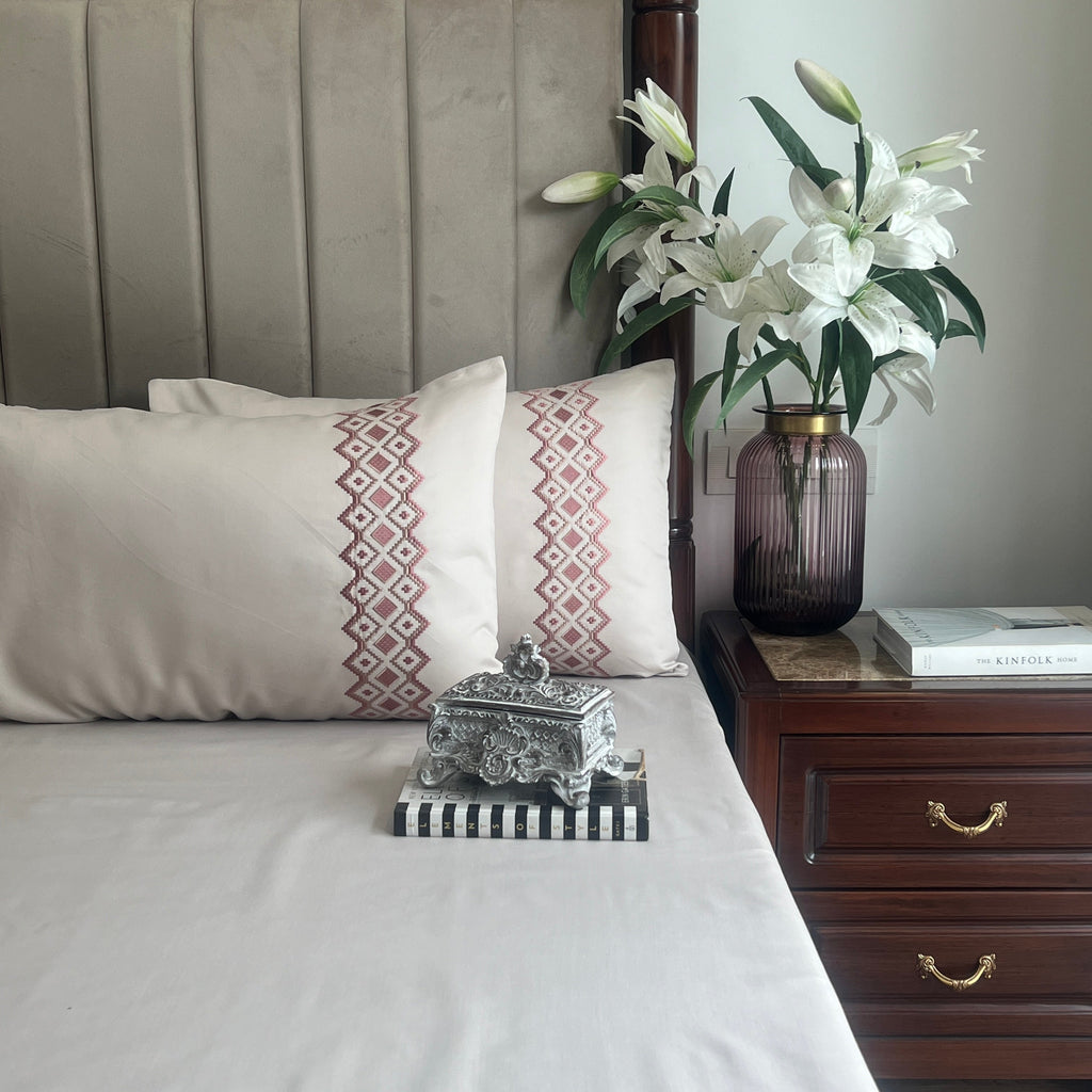 Sadyaska 1000TC Cotton Rich Diandra Ivory Syona Set 1 Pcs Bedsheet