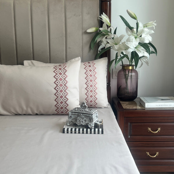 Sadyaska 1000TC Cotton Rich Diandra Ivory Syona Set 1 Pcs Bedsheet