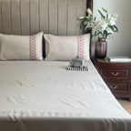 Sadyaska 1000TC Cotton Rich Diandra Ivory Syona Set 1 Pcs Bedsheet