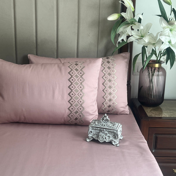 Sadyaska 1000TC Cotton Rich Diandra Old Rose Syona Set 1 Pcs Bedsheet