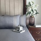 Sadyaska 1000TC Cotton Rich Lisse Dark Grey Syona Set 1 Pcs Bedsheet