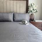 Sadyaska 1000TC Cotton Rich Lisse Dark Grey Syona Set 1 Pcs Bedsheet