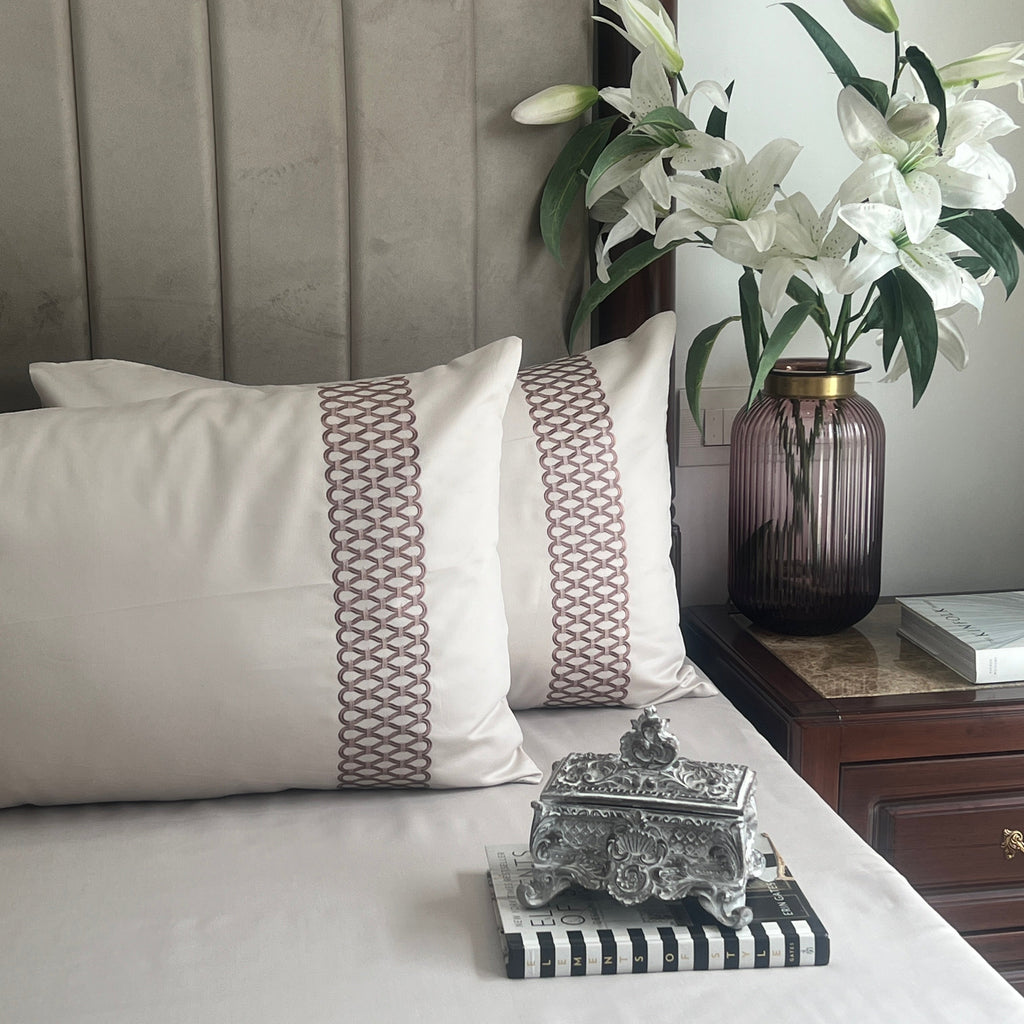 Sadyaska 1000TC Cotton Rich Lisse Ivory Syona Set 1 Pcs Bedsheet