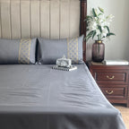 Sadyaska 1000TC Cotton Rich Maroc Dark Grey Syona Set 1 Pcs Bedsheet