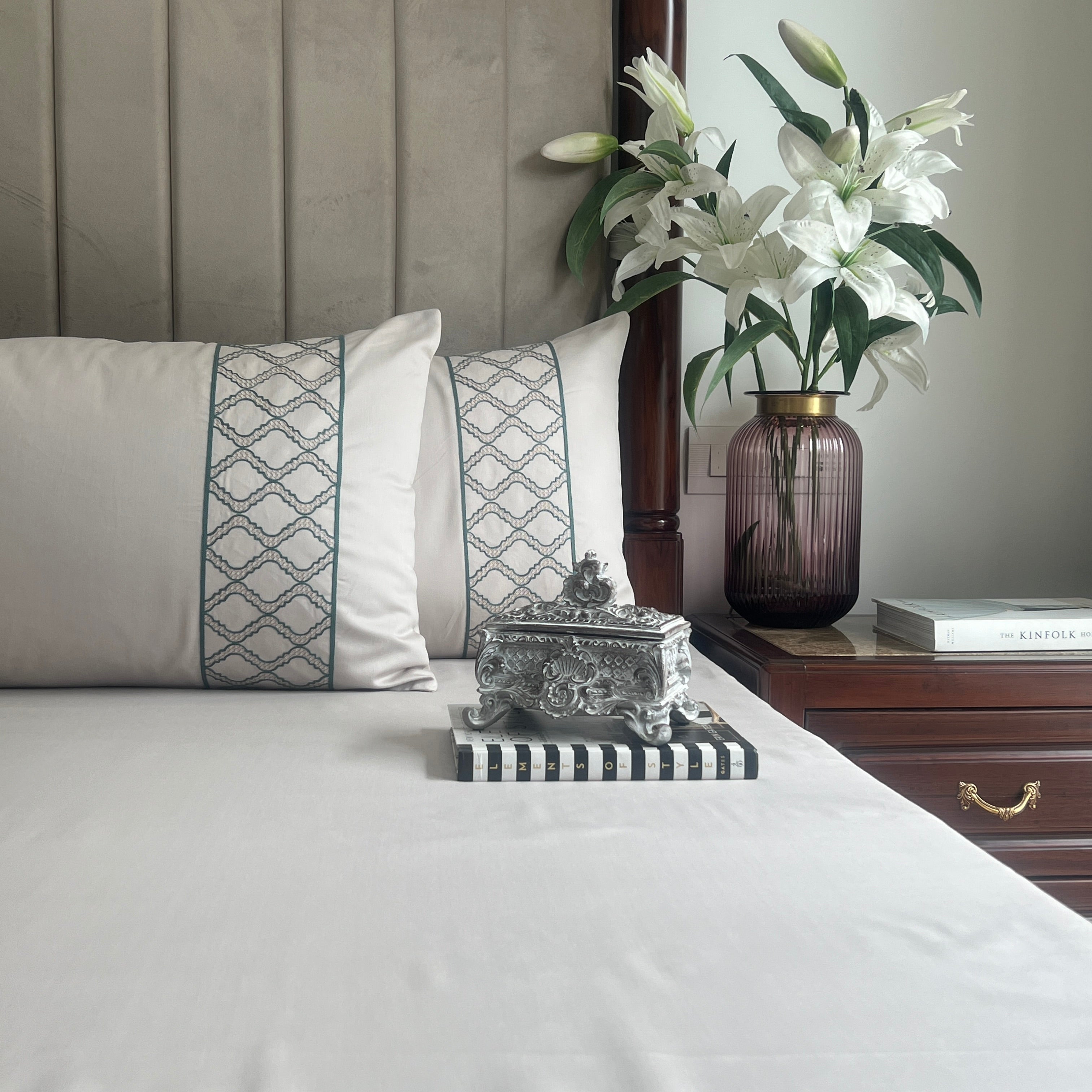 Sadyaska 1000TC Cotton Rich Maroc Ivory Syona Set 1 Pcs Bedsheet