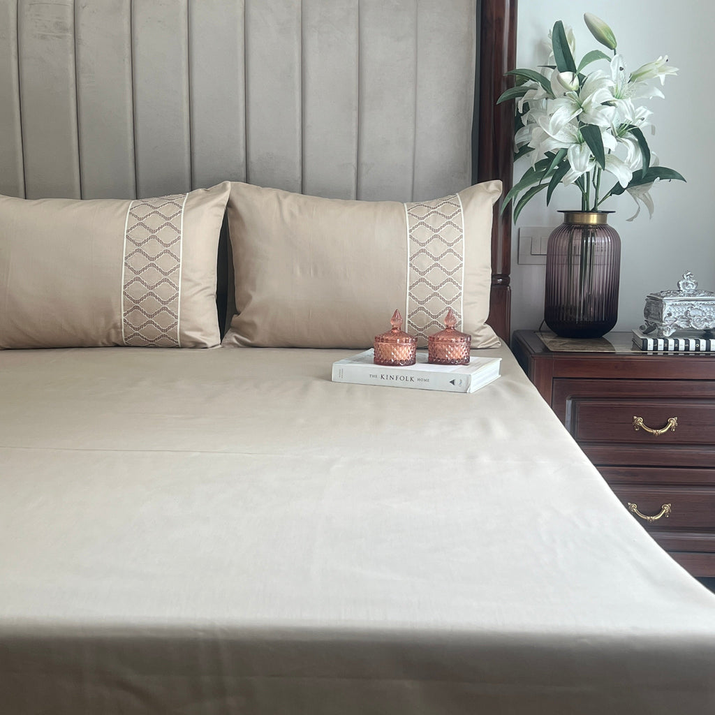 Sadyaska 1000TC Cotton Rich Maroc Sand Syona Set 1 Pcs Bedsheet