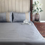 Sadyaska 1000TC Cotton Rich Zenith Dark Grey Syona Set 1 Pcs Bedsheet