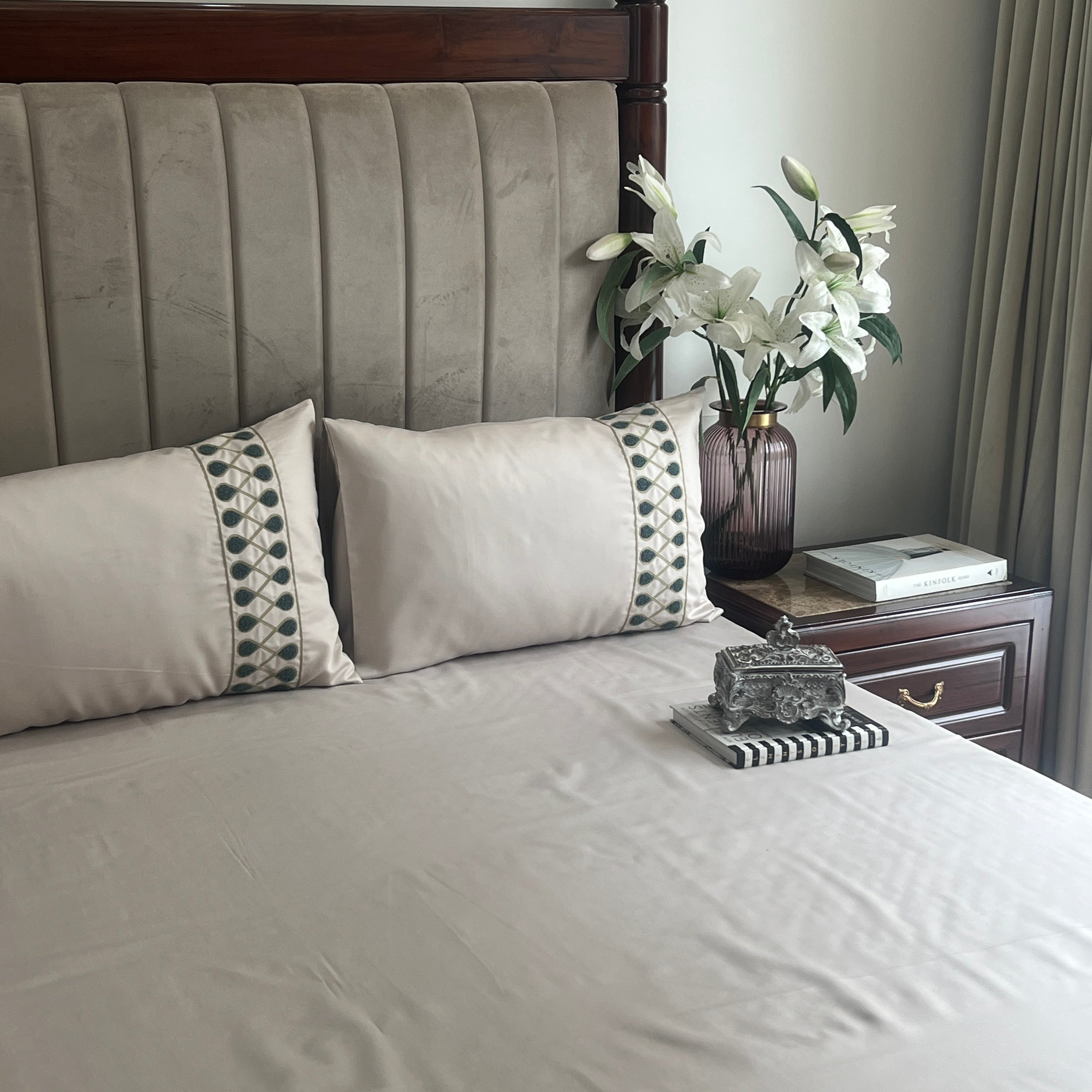 Sadyaska 1000TC Cotton Rich Zenith Ivory Syona Set 1 Pcs Bedsheet