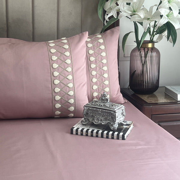 Sadyaska 1000TC Cotton Rich Zenith Old Rose Syona Set 1 Pcs Bedsheet