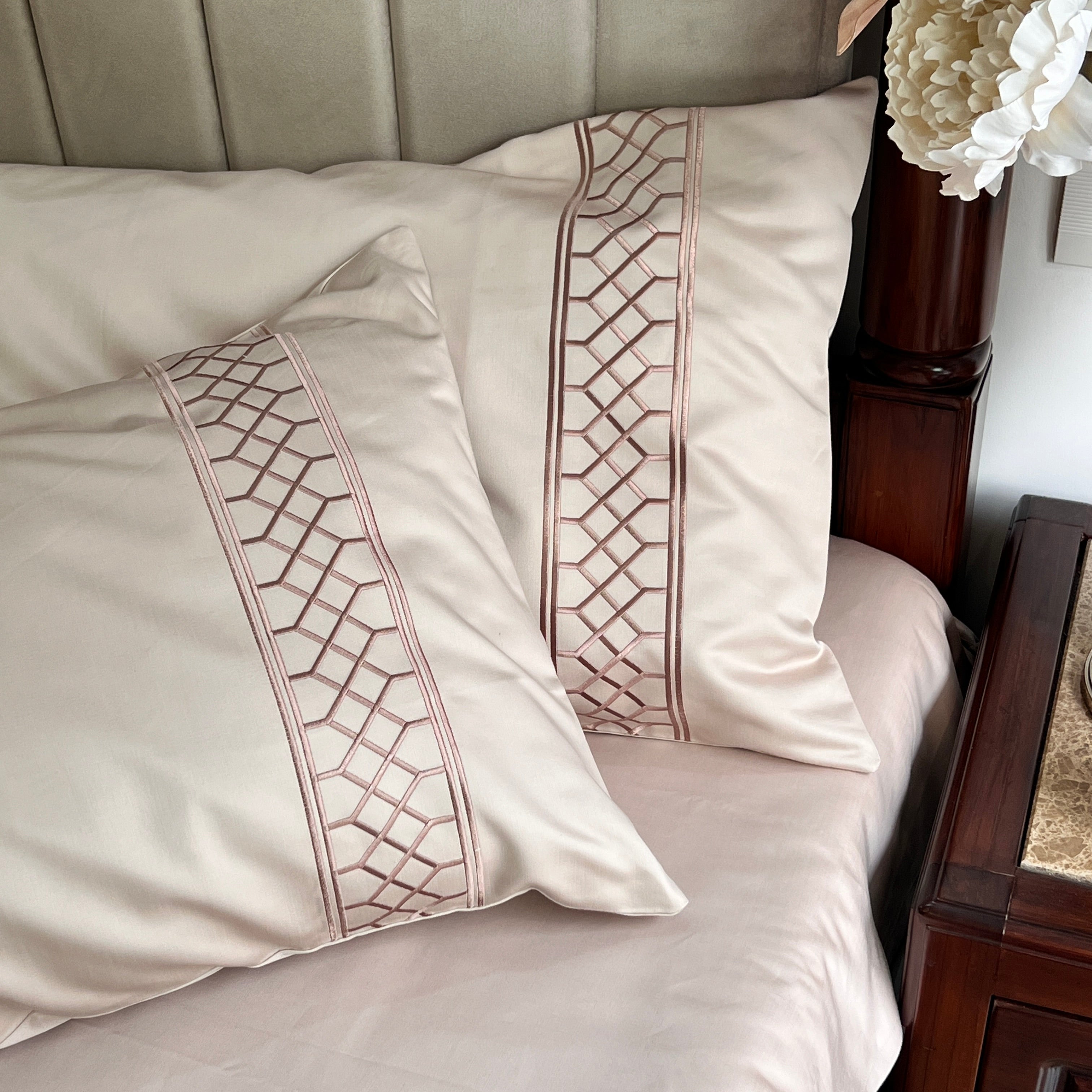 Sadyaska 1000TC Zigzag Buff Egyptian Cotton Set 1 Pcs Bedsheet