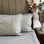 Sadyaska 1000TC Zigzag Silver Egyptian Cotton Set 1 Pcs Bedsheet