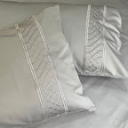 Sadyaska 1000TC Zigzag Silver Egyptian Cotton Set 1 Pcs Bedsheet