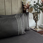Sadyaska 1000TC Zigzag Titanium Grey Egyptian Cotton Set 1 Pcs Bedsheet