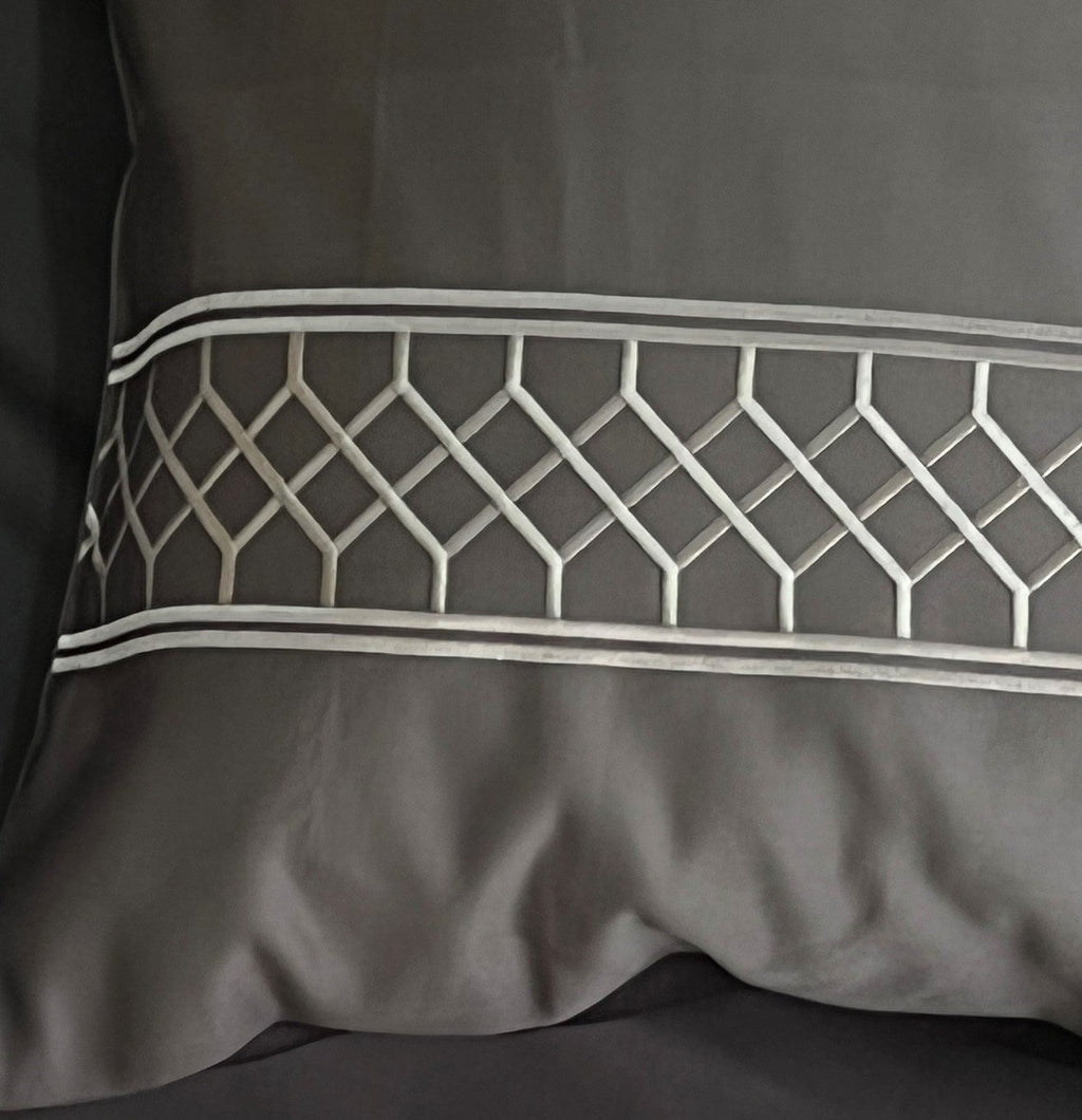 Sadyaska 1000TC Zigzag Titanium Grey Egyptian Cotton Set 1 Pcs Bedsheet