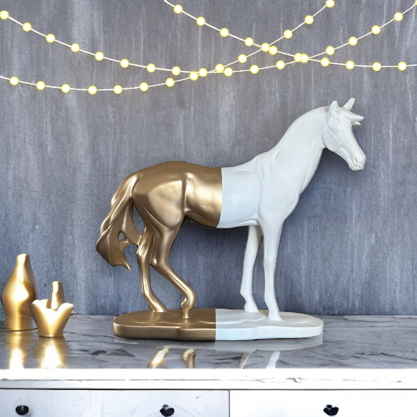 Sadyaska Cavallo Horse White and Gold 1 Pcs Product