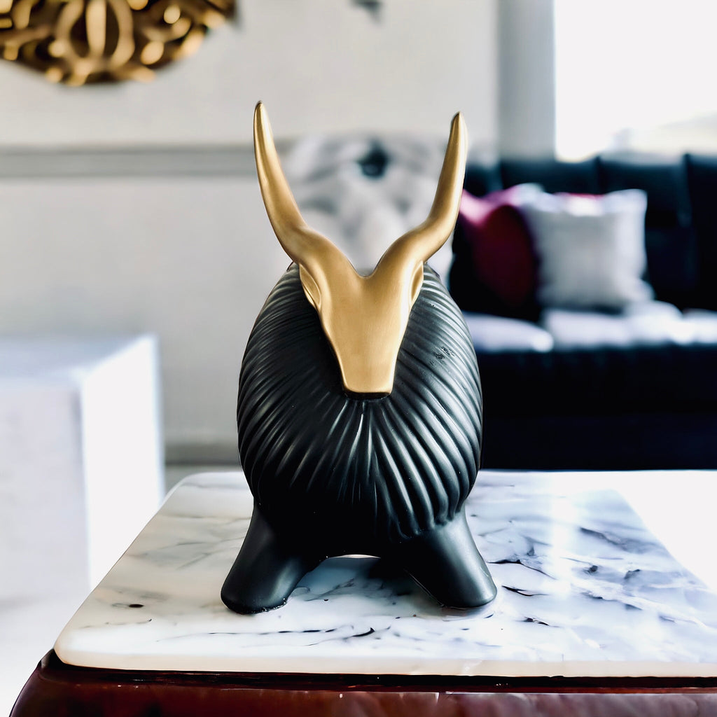 Sadyaska Golden Horned Yak Table Accent 1 Pcs Product