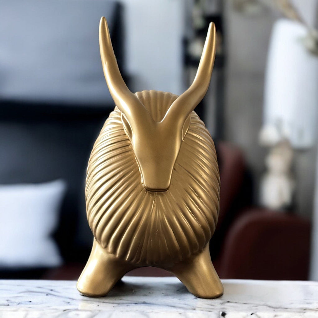 Sadyaska Golden Horned Yak Table Accent 1 Pcs Product