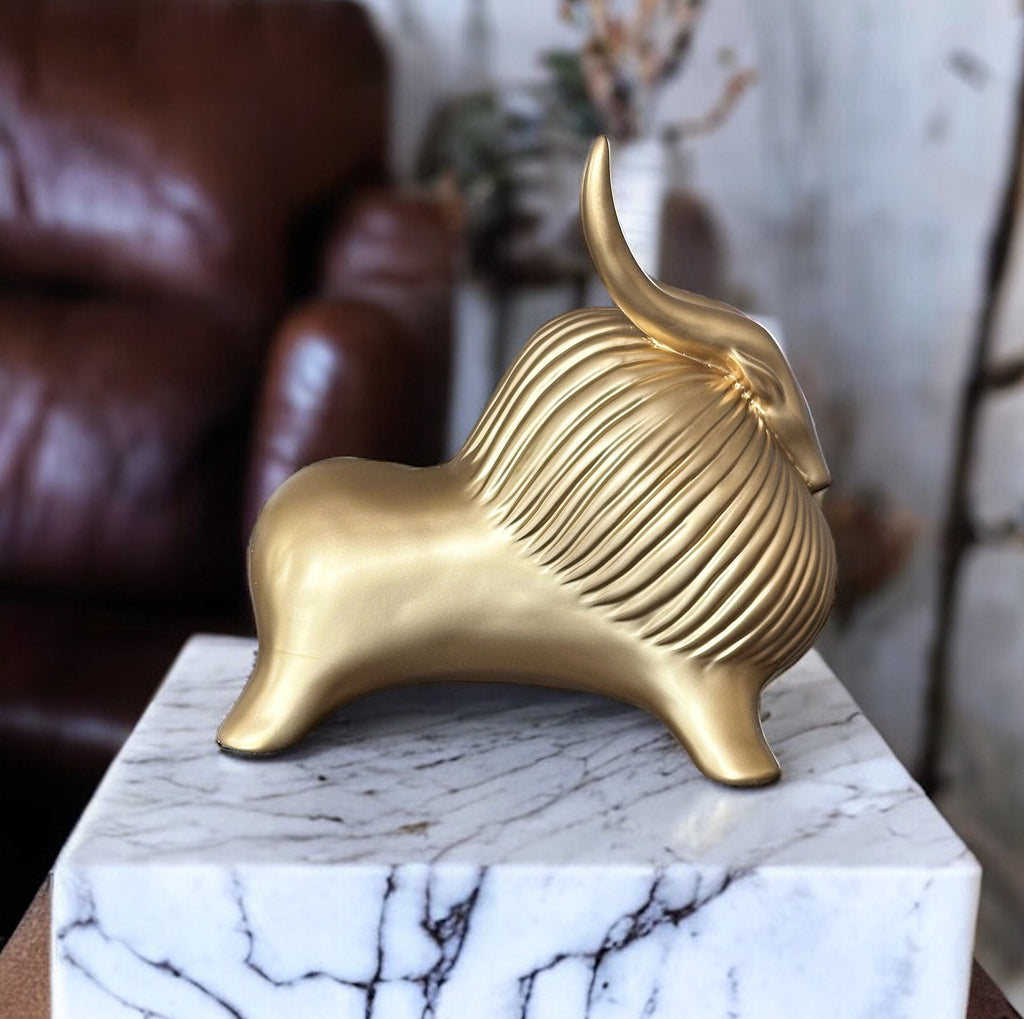 Sadyaska Golden Horned Yak Table Accent 1 Pcs Product