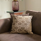 Sadyaska Decorative Honeycomb Champagne Gold Velvet 16x16 1 Pcs Cushion Cover