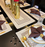 Sadyaska Zigzag Beige Set 13 Pcs Table Linen