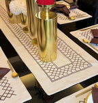 Sadyaska Zigzag Beige Table 1 Pcs Runner