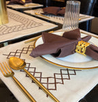 Sadyaska Zigzag Beige Set 13 Pcs Table Linen